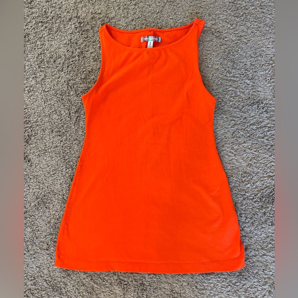 Women's Orange Sleeveless Mini Dress